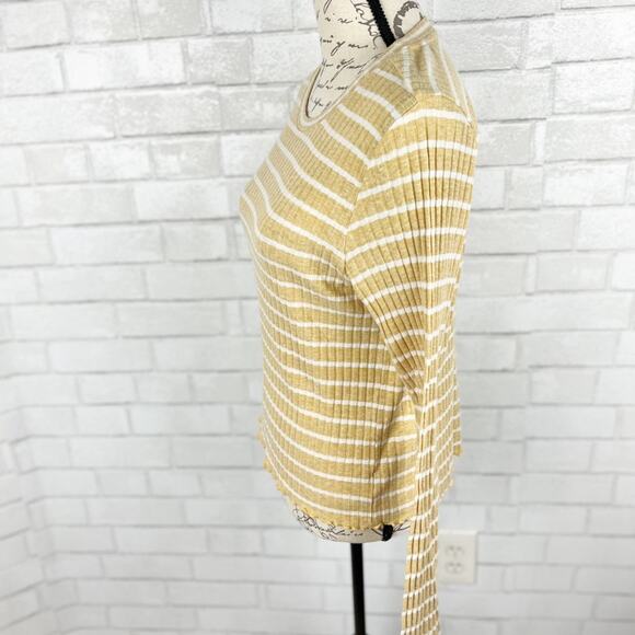 American Eagle Striped Ribbed Long Tee in Size Large - Picture 5 of 9